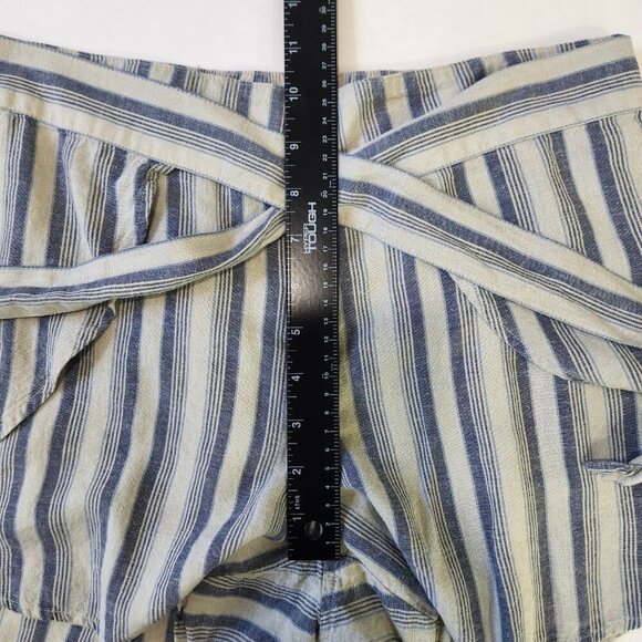 Patagonia Garden Island Shorts Womens M Gray Blue Stripe Wrap Tie Front Gorpcore - Picture 5 of 7